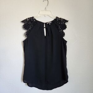 Express Black Lace Sleeves Women's Top